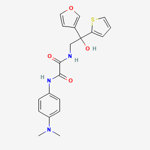 molecular formula C20H21N3O4S B2827191 N1-(4-(二甲胺基)苯基)-N2-(2-(呋喃-3-基)-2-羟基-2-(噻吩-2-基)乙基)草酰胺 CAS No. 2034634-75-6
