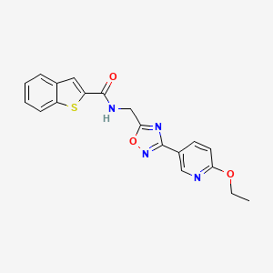 molecular formula C19H16N4O3S B2827196 N-((3-(6-ethoxypyridin-3-yl)-1,2,4-oxadiazol-5-yl)methyl)benzo[b]thiophene-2-carboxamide CAS No. 2034602-07-6