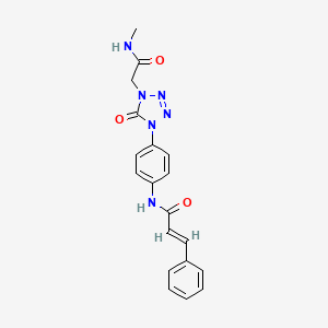 molecular formula C19H18N6O3 B2827197 N-(4-(4-(2-(甲基氨基)-2-氧代乙基)-5-氧代-4,5-二氢-1H-四唑-1-基)苯基)肉桂酰胺 CAS No. 1396890-26-8