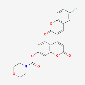 4-(6-Chloro-2-oxochromen-3-yl)-2-oxochromen-7-yl morpholine-4-carboxylate