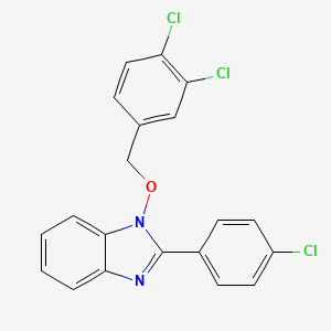 molecular formula C20H13Cl3N2O B2827202 2-(4-氯苯基)-1-[(3,4-二氯苯甲基)氧基]-1H-1,3-苯并咪唑 CAS No. 338791-31-4