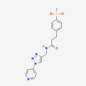 molecular formula C18H19N5O3S B2827204 3-(4-(methylsulfonyl)phenyl)-N-((1-(pyridin-4-yl)-1H-1,2,3-triazol-4-yl)methyl)propanamide CAS No. 2034227-53-5