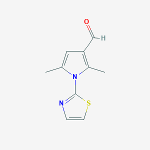 molecular formula C10H10N2OS B2827209 2,5-dimethyl-1-(1,3-thiazol-2-yl)-1H-pyrrole-3-carbaldehyde CAS No. 142230-96-4