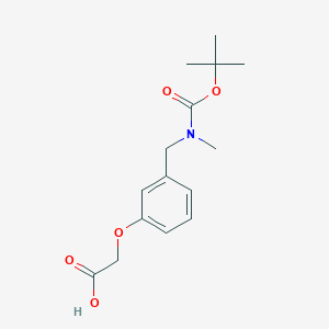 molecular formula C15H21NO5 B2827212 2-[3-[[Methyl-[(2-methylpropan-2-yl)oxycarbonyl]amino]methyl]phenoxy]acetic acid CAS No. 2260935-94-0
