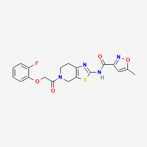 molecular formula C19H17FN4O4S B2827215 N-(5-(2-(2-氟苯氧基)乙酰)-4,5,6,7-四氢噻唑并[5,4-c]吡啶-2-基)-5-甲基异噁唑-3-甲酰胺 CAS No. 1396814-74-6