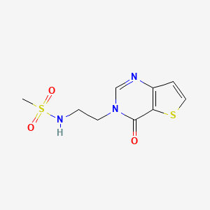 molecular formula C9H11N3O3S2 B2827223 N-(2-(4-氧代噻吩[3,2-d]嘧啶-3(4H)-基)乙基)甲磺酰胺 CAS No. 1903286-89-4