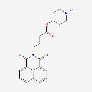 molecular formula C22H25ClN2O4 B2827231 1-Methylpiperidin-4-yl 4-{2,4-dioxo-3-azatricyclo[7.3.1.0^{5,13}]trideca-1(13),5,7,9,11-pentaen-3-yl}butanoate CAS No. 1333529-83-1