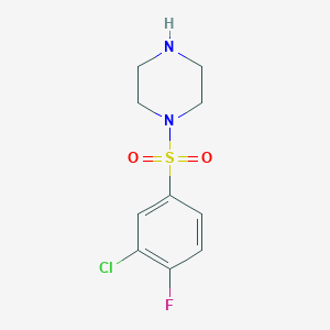 molecular formula C10H12ClFN2O2S B2827233 1-[(3-Chloro-4-fluorophenyl)sulfonyl]piperazine CAS No. 852388-67-1