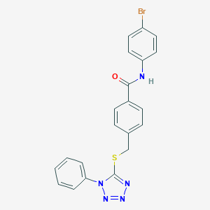 molecular formula C21H16BrN5OS B282724 N-(4-bromophenyl)-4-{[(1-phenyl-1H-tetrazol-5-yl)sulfanyl]methyl}benzamide 