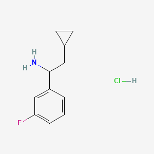 molecular formula C11H15ClFN B2827248 2-Cyclopropyl-1-(3-fluorophenyl)ethanamine hydrochloride CAS No. 2197054-11-6