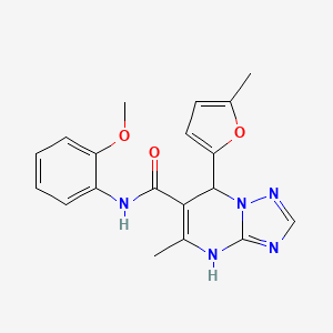 molecular formula C19H19N5O3 B2827250 N-(2-甲氧基苯基)-5-甲基-7-(5-甲基呋喃-2-基)-4,7-二氢[1,2,4]三唑[1,5-a]嘧啶-6-甲酰胺 CAS No. 540502-66-7