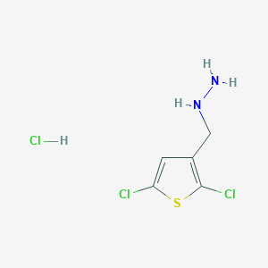 molecular formula C5H7Cl3N2S B2827252 (2,5-Dichlorothiophen-3-yl)methylhydrazine;hydrochloride CAS No. 2418727-55-4