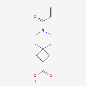 molecular formula C12H17NO3 B2827256 7-Prop-2-enoyl-7-azaspiro[3.5]nonane-2-carboxylic acid CAS No. 2567496-25-5