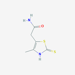 molecular formula C6H8N2OS2 B2827259 2-(2-Mercapto-4-methyl-1,3-thiazol-5-yl)acetamide CAS No. 84757-01-7