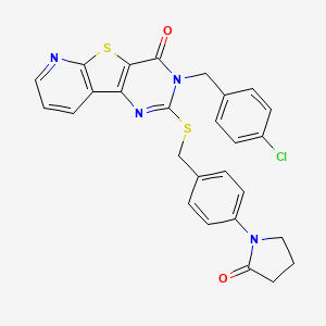 3-(4-chlorobenzyl)-2-((4-(2-oxopyrrolidin-1-yl)benzyl)thio)pyrido[3',2':4,5]thieno[3,2-d]pyrimidin-4(3H)-one