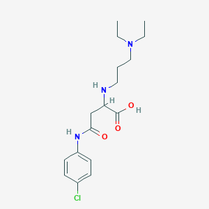 molecular formula C17H26ClN3O3 B2827262 4-(4-Chloroanilino)-2-[3-(diethylamino)propylamino]-4-oxobutanoic acid CAS No. 1026770-17-1