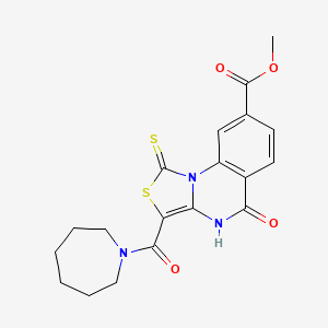 methyl 3-(azepane-1-carbonyl)-5-oxo-1-thioxo-4,5-dihydro-1H-thiazolo[3,4-a]quinazoline-8-carboxylate