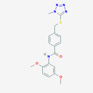 molecular formula C18H19N5O3S B282728 N-(2,5-dimethoxyphenyl)-4-{[(1-methyl-1H-tetraazol-5-yl)sulfanyl]methyl}benzamide 