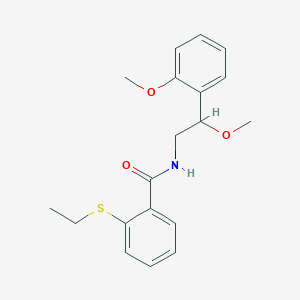 molecular formula C19H23NO3S B2827283 2-(ethylthio)-N-(2-methoxy-2-(2-methoxyphenyl)ethyl)benzamide CAS No. 1795088-01-5