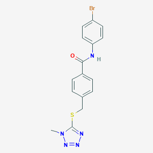 molecular formula C16H14BrN5OS B282729 N-(4-bromophenyl)-4-{[(1-methyl-1H-tetrazol-5-yl)sulfanyl]methyl}benzamide 