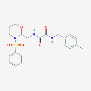 N1-(4-methylbenzyl)-N2-((3-(phenylsulfonyl)-1,3-oxazinan-2-yl)methyl)oxalamide