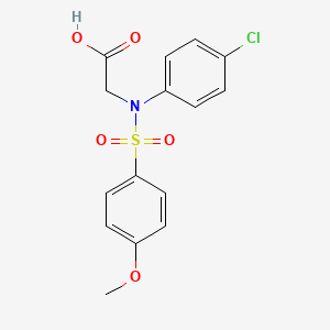 molecular formula C15H14ClNO5S B2827303 N-(4-chlorophenyl)-N-[(4-methoxyphenyl)sulfonyl]glycine CAS No. 432021-71-1