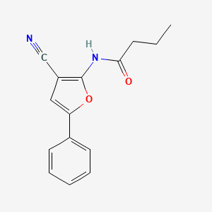 molecular formula C15H14N2O2 B2827308 N-(3-cyano-5-phenyl-2-furyl)butanamide CAS No. 478045-65-7