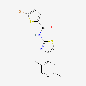 molecular formula C16H13BrN2OS2 B2827313 5-bromo-N-(4-(2,5-dimethylphenyl)thiazol-2-yl)thiophene-2-carboxamide CAS No. 391223-51-1