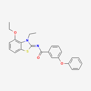 N-(4-ethoxy-3-ethyl-1,3-benzothiazol-2-ylidene)-3-phenoxybenzamide