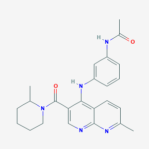 molecular formula C24H27N5O2 B2827321 N-{3-[4-(4-fluorophenyl)piperazin-1-yl]propyl}-5-(5-phenyl-1,2,4-oxadiazol-3-yl)thiophene-2-carboxamide CAS No. 1251610-54-4
