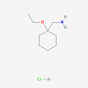 molecular formula C9H20ClNO B2827324 (1-乙氧基环己基)甲胺；盐酸盐 CAS No. 2408975-31-3