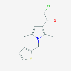 molecular formula C13H14ClNOS B2827341 2-氯-1-(2,5-二甲基-1-噻吩-2-基甲基-1H-吡咯-3-基)-乙酮 CAS No. 554405-85-5