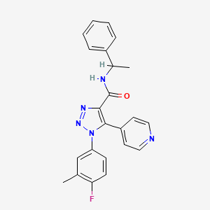 molecular formula C23H20FN5O B2827348 1-(4-fluoro-3-methylphenyl)-N-(1-phenylethyl)-5-(pyridin-4-yl)-1H-1,2,3-triazole-4-carboxamide CAS No. 1251698-01-7