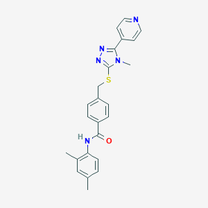 molecular formula C24H23N5OS B282735 N-(2,4-dimethylphenyl)-4-({[4-methyl-5-(4-pyridinyl)-4H-1,2,4-triazol-3-yl]thio}methyl)benzamide 