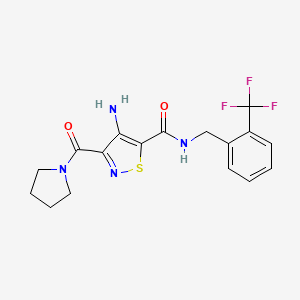 4-amino-3-(pyrrolidine-1-carbonyl)-N-(2-(trifluoromethyl)benzyl)isothiazole-5-carboxamide