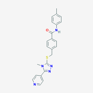molecular formula C23H21N5OS B282736 N-(4-methylphenyl)-4-({[4-methyl-5-(4-pyridinyl)-4H-1,2,4-triazol-3-yl]thio}methyl)benzamide 