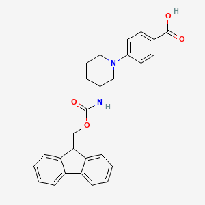 molecular formula C27H26N2O4 B2827367 4-[3-({[(9H-fluoren-9-yl)methoxy]carbonyl}amino)piperidin-1-yl]benzoic acid CAS No. 2094684-18-9