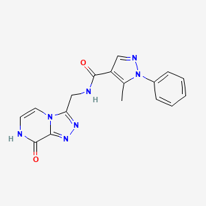 molecular formula C17H15N7O2 B2827368 N-((8-羟基-[1,2,4]三唑并[4,3-a]吡嘧啉-3-基)甲基)-5-甲基-1-苯基-1H-吡唑-4-甲酰胺 CAS No. 2034413-88-0