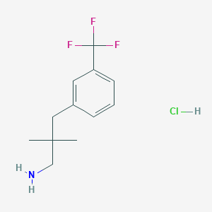 molecular formula C12H17ClF3N B2827369 2,2-Dimethyl-3-[3-(trifluoromethyl)phenyl]propan-1-amine hydrochloride CAS No. 1439896-35-1