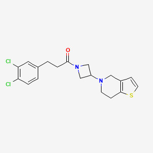 molecular formula C19H20Cl2N2OS B2827371 3-(3,4-dichlorophenyl)-1-(3-(6,7-dihydrothieno[3,2-c]pyridin-5(4H)-yl)azetidin-1-yl)propan-1-one CAS No. 2034310-38-6