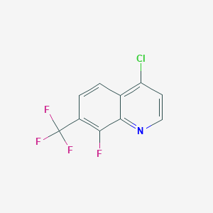 molecular formula C10H4ClF4N B2827373 4-氯-8-氟-7-(三氟甲基)喹啉 CAS No. 693818-13-2