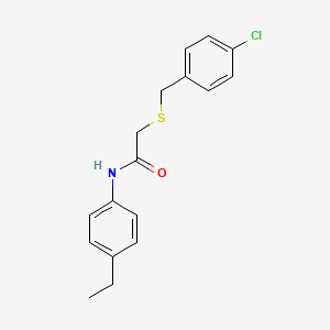 molecular formula C17H18ClNOS B2827374 2-[(4-氯苄基)硫代]-N-(4-乙基苯基)乙酰胺 CAS No. 306732-28-5