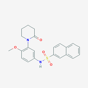 molecular formula C22H22N2O4S B2827376 N-(4-methoxy-3-(2-oxopiperidin-1-yl)phenyl)naphthalene-2-sulfonamide CAS No. 941893-73-8