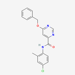 molecular formula C19H16ClN3O2 B2827391 6-(benzyloxy)-N-(4-chloro-2-methylphenyl)pyrimidine-4-carboxamide CAS No. 2034256-90-9