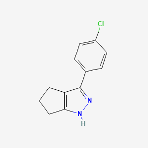 molecular formula C12H11ClN2 B2827393 3-(4-Chlorophenyl)-2,4,5,6-tetrahydrocyclopenta[c]pyrazole CAS No. 400077-07-8