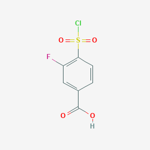 molecular formula C7H4ClFO4S B2827394 4-(Chlorosulfonyl)-3-fluorobenzoic acid CAS No. 244606-33-5