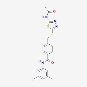 molecular formula C20H20N4O2S2 B282740 4-({[5-(acetylamino)-1,3,4-thiadiazol-2-yl]sulfanyl}methyl)-N-(3,5-dimethylphenyl)benzamide 