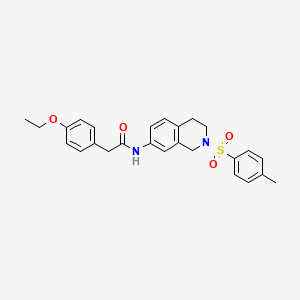 molecular formula C26H28N2O4S B2827402 2-(4-乙氧基苯基)-N-(2-对甲苯磺酰-1,2,3,4-四氢异喹啉-7-基)乙酰胺 CAS No. 954630-95-6