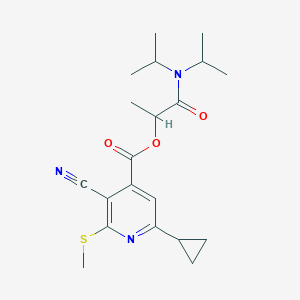 1-[Bis(propan-2-yl)carbamoyl]ethyl 3-cyano-6-cyclopropyl-2-(methylsulfanyl)pyridine-4-carboxylate