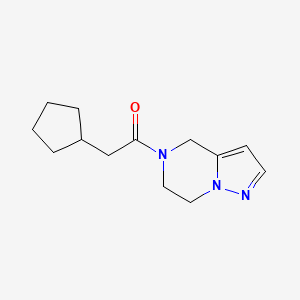 molecular formula C13H19N3O B2827405 2-cyclopentyl-1-(6,7-dihydropyrazolo[1,5-a]pyrazin-5(4H)-yl)ethanone CAS No. 2034264-27-0